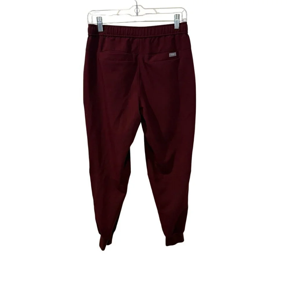 Figs Burgundy Mens Tansen Jogger Scrub Pants XS - Elastic Waist Adjustable Draws